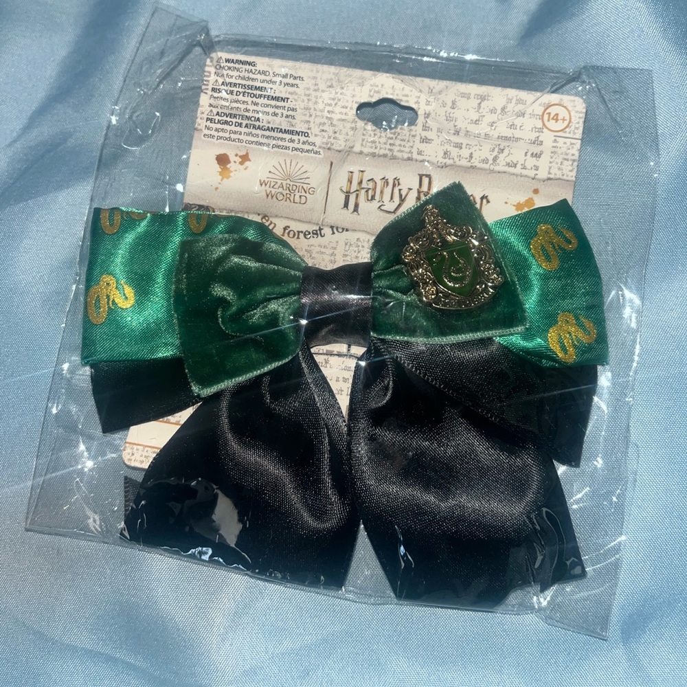 Harry Potter Slytherin Hair Bow - Green & Black NEW